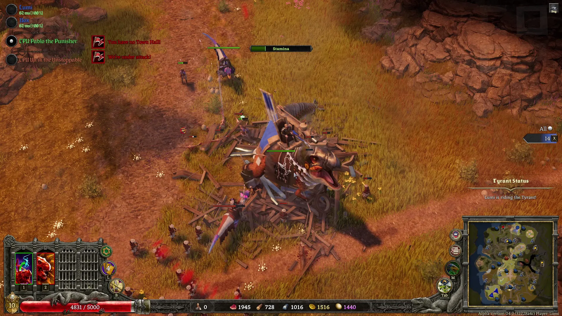 Who needs catapults or tanks, when you can ride a Tyrannosaurus into battle instead?!